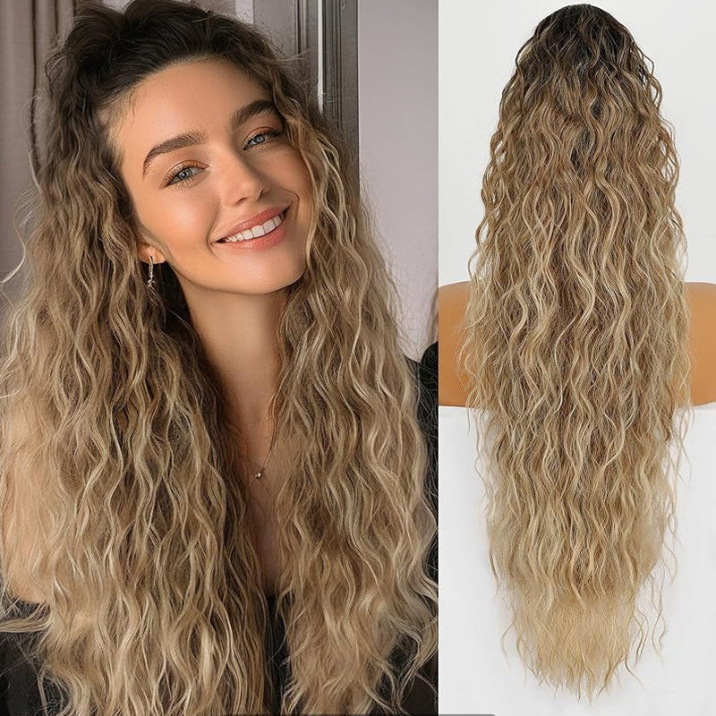 💜 LAST DAY PROMOTION - 50%OFF💜Curly Wavy Frizzy Hair Extension with Ponytail