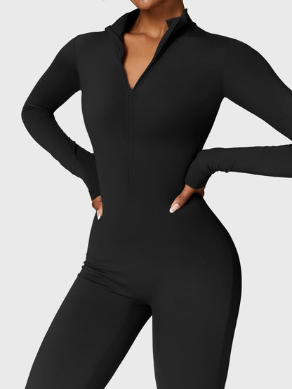 Belle Fleece Long Sleeve Zipper Jumpsuit