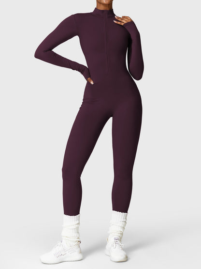 Belle Fleece Long Sleeve Zipper Jumpsuit