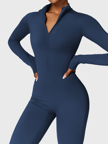 Belle Fleece Long Sleeve Zipper Jumpsuit